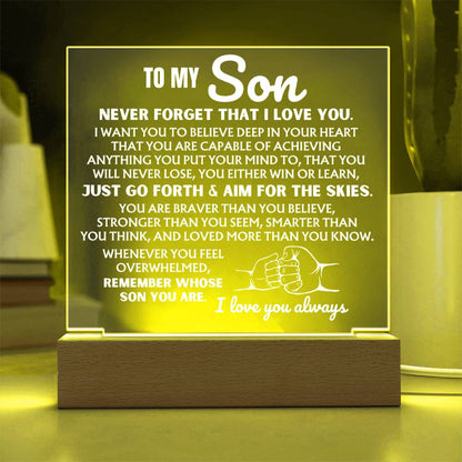 To My Son  "Never Forget That I Love You" | Acrylic Lamp ❤️ AC50S