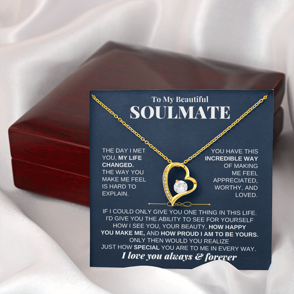 To My Soulmate - 18k Gold Heart Finish - Gift Set - SS162