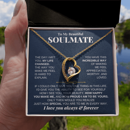 To My Soulmate - 18k Gold Heart Finish - Gift Set - SS162