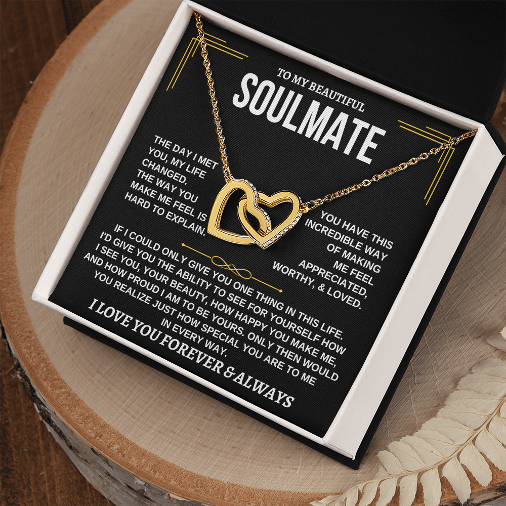 To My Soulmate - 18k Interlocked Hearts Gift Set - SS162SM