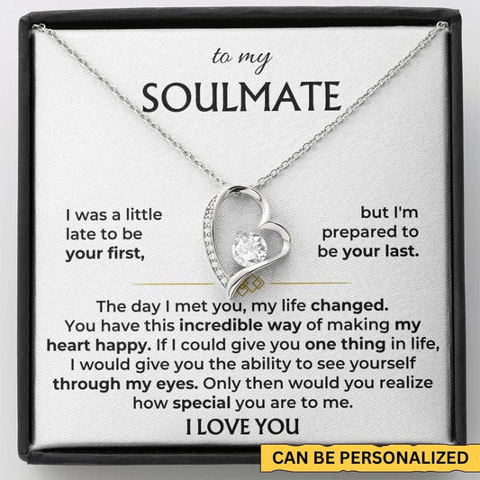 To My Soulmate - Forever Love Necklace w/ Personalizable Message Card Gift Set - SS503V3