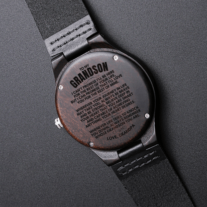 To My Grandson - Love, Grandpa - Engraved Wood Watch - SS146-GP