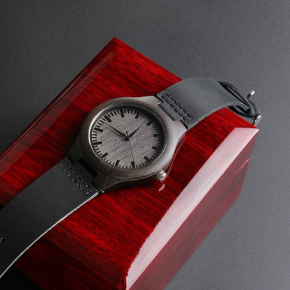 To My Grandson - Love, Grandpa - Engraved Wood Watch - SS146-GP