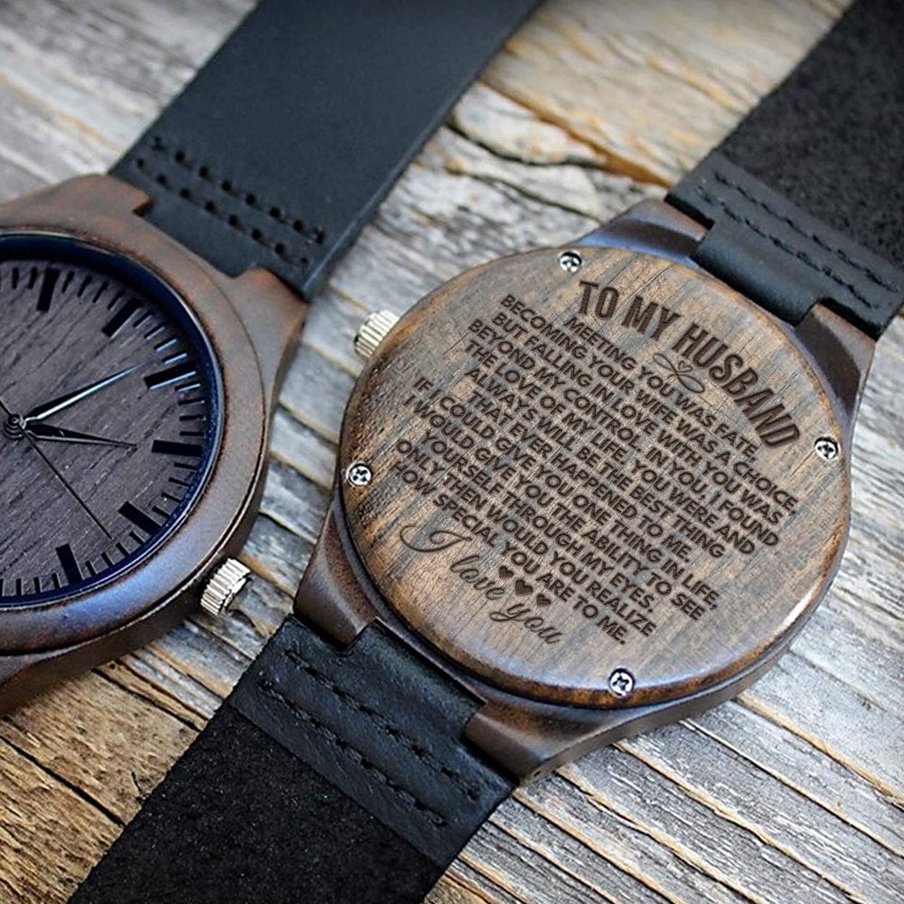 To My Husband - Premium Engraved Wood Watch - SS568H