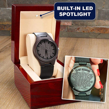 To My Husband - Premium Engraved Wood Watch - SS568H